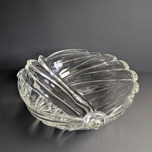 Elegant Clear Glass Leaf Bowl